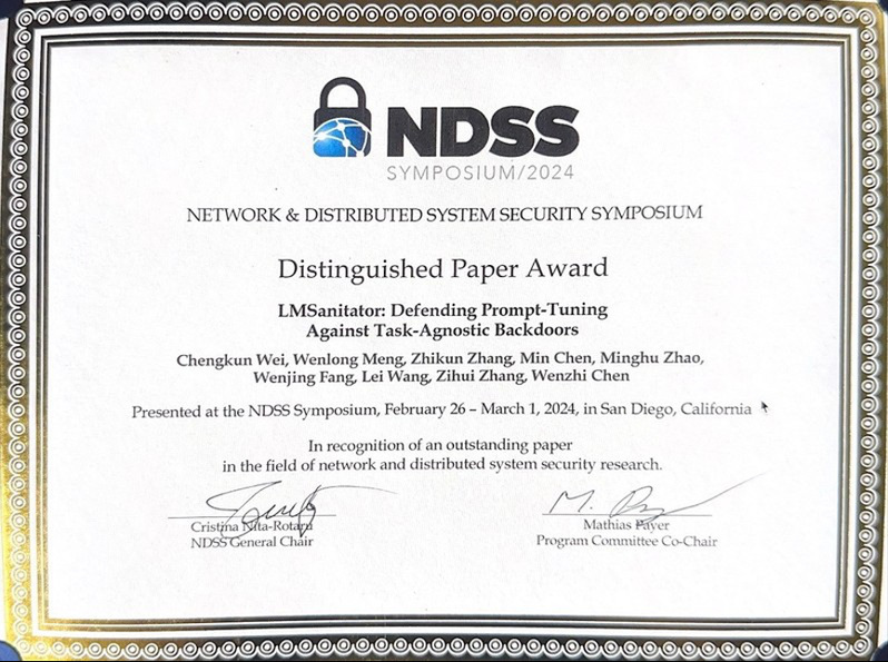 ARClab wins 2024 NDSS Distinguished Paper Award